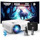 Staratlas Beamer, 9500L Bluetooth Mini Projektor 4K Unterstützt, Full HD 1080P Heimkino Beamer für Phone Tablette, Video Beamer Projector mit HDMI/USB/TV Stick (Weiß)