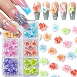 Nail Charms, 1Box Blume Nagel Charms 3D Blumen Nail Art Dekoration,3D Acryl Bow Nail Gems Nagel Deko für Frauen Acryl Nagel