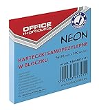 OFFICE PRODUCTS 14046611-01 Haftnotiz 76 x 76 mm, 1 X 100 Blatt, Neon/blau