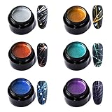 NUMBER Nagel Spinne Set, Ziehen Linie NäGel Kunst Seide 6 StüCke Linie Malerei TräNken Drahtziehen ElastizitäT Off Design Lack Langlebige DIy UV Nagel