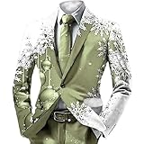 Herren Druck Design Elegante Jacke Feiertagsveranstaltungen Modische Freizeitbekleidung (Light Green, L)