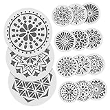 BELLIFFY 24 Stück Teiliges Mandala Schablonen DIY Wandmalerei Vorlage für Bastelprojekte Wiederverwendbare Schablonen Robustem für Wände und Dekoration