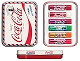 Lip Smacker Coca Cola Geschenkdose: Reiseset mit 6 Lippenpflegestiften in verschiedenen Geschmacksrichtungen + Schlafmaske