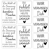 Grabkerzen-Aufkleber Set, 7 Stück, Dekoratives Gedenklicht-Design mit deutschen Trauersprüchen, Selbstklebend