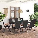 MNISDFL Möbelsets Terrassenmöbel Lounge Gartenmöbel Set 9-TLG. Garten-Essgruppe Schwarz und Braun