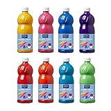 Lefranc Bourgeois 188500 flüssig Tempera Redimix Kinderfarbe, gebrauchsfertige Tempera - Gouachefarbe, 8 Farben Set a 1000ml Flaschen - frische Farben Gouachefarben - Set