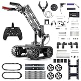 VANLINNY Roboter Bausatz, Roboter Kinder, STEM Robot Kinderspielzeug mit Elektronischer Programmierung und Fernbedienung, DIY Roboterarm Auto mit 4-DOF, Experimente Spielzeug für Kinder ab 8+ Jahre