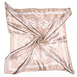 JIYIN Damen Seidentücher, 90x90cm Weich Quadratisch Seidentuch Damen, Seidenschal Bandana Tuch Seiden Women's scarves Hals Kopftuch Damen Decoration Headwear Geschenk für Frauen(Kamel)