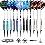 WIN.MAX Dartpfeile mit kunststoffspitze für elektronische dartscheibe 12 Stück Soft Darts Pfeile Set,18 Gramm