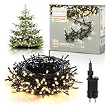 Nordstern LED Lichterkette Warmweiß 180 LEDs - Weihnachts Beleuchtung für Innen & Außen mit Stecker 13,5 m - Deko Weihnachtsbaumbeleuchtung Wetterfest IP44