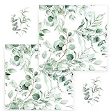 40 Stück Servietten Hochzeit, Vintage Servietten Grün, 2 Lagige Servietten Eukalyptus, Papierservietten für Baby Shower Geburtstag Hochzeit Party Tisch Dekoration (33x33cm)