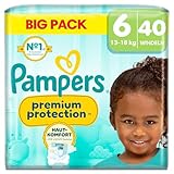 Pampers Premium Protection Größe 6, 40 Windeln, 13kg-18kg