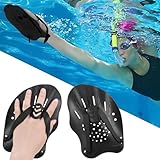 1 Paar Handpaddel zum Schwimmen, Schwimmpaddel, Schwimmpaddel mit verstellbaren Riemen, Schwimmtrainingshilfe für Erwachsene Kinder Unisex