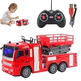 Fernbedienung Feuerwehrauto - Kindermotor Spielzeug, Notrettungsfahrzeug | Fire Truck Playset mit Fernbedienung, glattes Oberflächendesign für, Park, Schule und interaktive Spielzeit