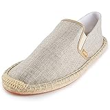 Alexis Leroy Espadrilles Herren Slip On Casual Leichte Einfarbig Espadryle Beige 44 EU