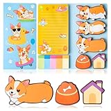Corgi Haftnotizen Set, 440 Blatt, niedliche Hundeförmige Büroklammern, selbstklebende Notizblöcke, Schulbedarf, Geschenke für Schule, Bürobedarf, Lehrer-Wertschätzungsgeschenk