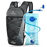 Nepest 6L Fahrradrucksack – MTB & Outdoor-Begleiter mit 2L Trinkblase | Verstellbarer Brust- & Taillengurt mit Sicherheitspfeife | Für Radfahren, Laufen & Skifahren, Grau
