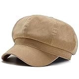 MUNSKT Women's Beret Hat Newsboy Beret Cap Women's Balloon Hat with Visor for Four Seasons, Women Baker Boy Hat (DE/NL/SE/PL, Alphanumerisch, Einheitsgröße, M, Khaki)