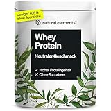 natural elements Whey Protein Pulver – Neutral – 1kg – 25g Protein pro Portion – ohne Süßungsmittel, ohne Aromen – hochdosiert – in Deutschland produziert & laborgeprüft
