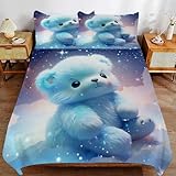 ZHDEDSP 3D Bettwäsche Set mit Tiermotiv, Mikrofaser, für Einzelbett 135x200 cm, 2-teilig