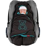 BYBOOM Baby Einschlagdecke für Babyschale, Universal Winter Decke/Kuscheldecke/Fußsack für Kindersitz, Kinderwagen oder Buggy, flauschig, kuschelig-warm, gemütlich und sehr weich