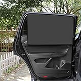 Anguxer Magnetische Sonnenschutz Auto, Universal Sonnenblende Auto Netz mit UV Schutz/Blendschutz, Sonnenschutz Auto für Schützt Mitfahrer&Kinder, 2 Stück (Seitenscheibe hinten, undurchsichtig)