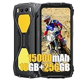 Blackview BV7300 Outdoor Handy ohne Vertrag 2025, 18GB+256GB/2TB, 6.67' Outdoor Smartphone Android 14, 800LM Campinglampe, 50MP+32MP, 15000mAh, IP68 Wasserdicht Baustellenhandy, 4G LTE,NFC,GPS,Schwarz