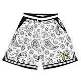 TPAZGHE Herren-Basketball-Shorts, Maschenmaterial, Fitnessstudio, Sport, Workout, Training, Kordelzug, Retro, lässig, modisch, Sommer,athletische Shorts mit Taschen (A004,3X-Large)