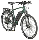 Prophete Entdecker E-Bike eT300 | Erwachsene Elektrofahrrad Damen/Herren/Unisex | Pedelec Trekking E-Bike 28' mit Hinterradmotor | 10-Gang Kettenschaltung | Matt Grün / Olivgrün