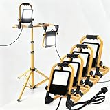 Aigostar Baustrahler LED 4x30W 2700LM LED Arbeitsleuchte mit Stecker, IP65 Wasserdichtes Arbeitsscheinwerfer, für Werkstatt oder Baustelle,Garage, 6500K Kaltes Weißes Licht