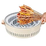 Kohlegrills, 32 Zentimeter Tragbarer Antihaftbeschichteter Brenner Grill, Barbecue Grills für Holzkohle, Für Tischgrill Fleisch Outdoor Kochen Terrasse Balkon Camping und Einsteiger