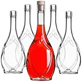 KADAX Leere Glasflaschen 500ml, 5 Stück, Likörflaschen mit Korken, Flaschen zum Befüllen von Likör, Wein und Schnaps, Dekoflaschen, Weinflaschen aus Glas
