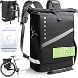 Noxcer 3in1 Fahrradtasche Gepäckträger & Rolltop Rucksack - 18L Volumen Recycelt Wasserabweisend inkl. Regenschutz - Gepäckträgertasche fürs Fahrrad