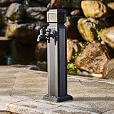 Generisch Gartenbrunnen aus Edelstahl für den Außenbereich – Freistehender dekorativer Säulenbrunnen und Hydrant zur Bewässerung und zum Waschen (65 cm/25,6 Zoll)