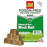 The Big Cheese Giftfreier Mäuse- und Ratten-Blockköder, 10 g x 30 Stück, giftfrei, wohlfahrtsfreundlich, britisches Getreide, biologisch abbaubar, sicher für Kinder und Haustiere