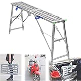 Tragbare Aluminium-Trittleiter – verstellbare Gerüst-Arbeitsbühne, 400 kg Tragkraft, ideal zum Waschen von Fahrzeugen, Fensterputzen, Heimdekoration