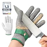Twinzee Schnittschutzhandschuhe mit Hochleistungstechnologie (Level A9/F) Ultimativer Schutz und Maximale Flexibilität - Edelstahl Schnittfester Handschuh - Größe S
