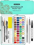 Artistro Aquarellfarben Set, Lebendige Farben in Tragbarer Box, Malset, Inklusive Metallic- und Fluoreszenzfarben, Perfektes Reise-Wasserfarben für Künstler, Hobbymaler und Malerei-Liebhaber