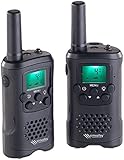 simvalley Communications Walki Talki: 2er-Set PMR-Funkgeräte mit VOX, bis 10 km Reichweite, LED-Taschenlampe (Walkie Talkie Set, VOX Funktion, Handsprechfunkgerät)