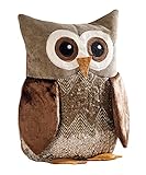 Dekoleidenschaft Türstopper 'Eule Egon' aus flauschig weichem Cord-, Chenille- und Teddystoff, in harmonischen Braun- und Naturtönen, Türfeststeller, Türpuffer, Fensterstopper