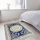 Terafeels Waschbarer Teppich Moderne Muster Teppich Läufer Flur Extra Weich und Pflegeleicht Ideal als Bettvorleger im Schlafzimmer Küchenläufer oder für Wohnzimmer Größe: 60x100 cm, 07060
