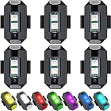 Strobe Drone Light AUEJACKY 6PCS 7 Farben Led Aircraft Strobe Lights USB Charging Blitzlichter Drone Night Light Mini-Drohnen-Blitzlichter für Motorrad, RC-Auto, RC-Boot, Drohne