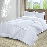 Threads For Bed® 4 Jahreszeiten Bettdecke 135x200-2 in 1 Kombidecke aus eine dünne Sommerdecke und Einer Steppdecke für Übergangszeit, Zusammengeknöpfte Gesteppte Bettdecke, Füllgewicht: 500g + 950g