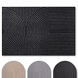 Blumtal Fußmatte 40x60 cm - rutschfeste Schmutzfangmatte - Fußabtreter Muster - Fußmatten Haustür - Türmatte aus langlebigem Polyester - Fußmatte innen/Schmutzfangmatte außen/Floor Mat Dunkelgrau