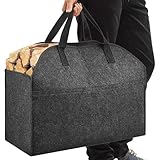 Holzkorb Für Kaminholz,Brennholzkorb Filzkorb Extra Dicker Filz, Kaminholzkorb Mit Verstärktem Griff,Holzkorb Filztasche Für Kaminbesteck, Einkauf, Zeitung Oder Brennholz