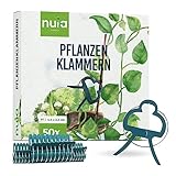 NUIA Pflanzen Klammern zum Pflanzen Binden: 50 Klammern für Pflanzen Größe M - Rankhilfe für Rosen, Tomaten, Weinreben, Kletterpflanzen UVM. - Rankhilfe für Zimmerpflanzen
