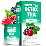 Total Tea Zero Coffein Tee Detox Tee - Ganz Natürlich - Kräutertee zur Sanften Reinigung Unterstützt die Leberregeneration, Körper entgiften, Entgiftungskur - 25 Teebeute Minze-Beere