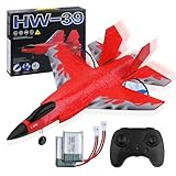 Henakmsl RC Flugzeug 2CH F35 Ferngesteuertes Flugzeug Spielzeug HW39 Fighter 2.4GHz RTF für Anfänger, Kinder und Erwachsene USB Aufladung (Rot)