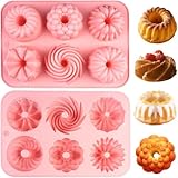 2 Stück Mini Gugelhupfform Silikon Backformen Praktische, Silikon Gugelhupf Form Wiederverwendbar, Gugelhupf Backform 6 Capacity, Minigugelhupf Form mit Antihaftbeschichted für Kekse, Bagels, Muffins