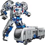 Tcvents Transforming Spielzeug, Deformation Roboter Spielzeug Car, Action Figuren für Jungen im Alter von 3 bis 7 Jahren, Umformbares Spielzeugauto, Reibungstrieb-Spielzeugauto-Roboter, Blau